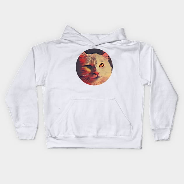 Frisky floppy cat Kids Hoodie by GoranDesign